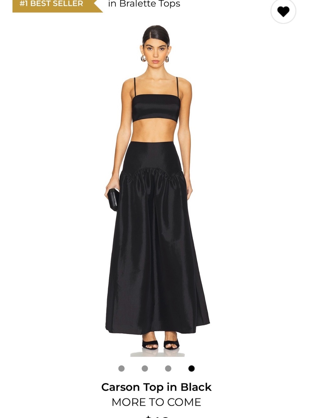 Carson Elegant Black Satin Top & Maxi Skirt SOLD AS SET